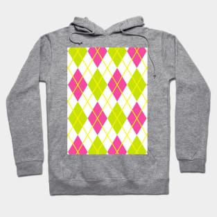 Argyle Pink Magenta Lime Green Gold Punk Rock Retro Hoodie